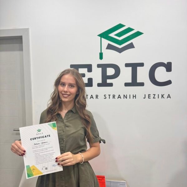 Polaznica EPIC centra stranih jezika sa sertifikatom